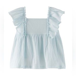 Zara textured oversized, pastel blue blouse size 3-4